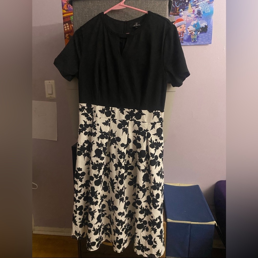 Black and white floral dress